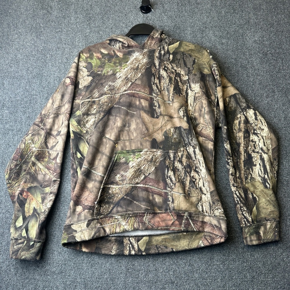 Mossy Oak‎ Hoodie Mens Medium Brown Camo Fleece Pullover Hunting Casual